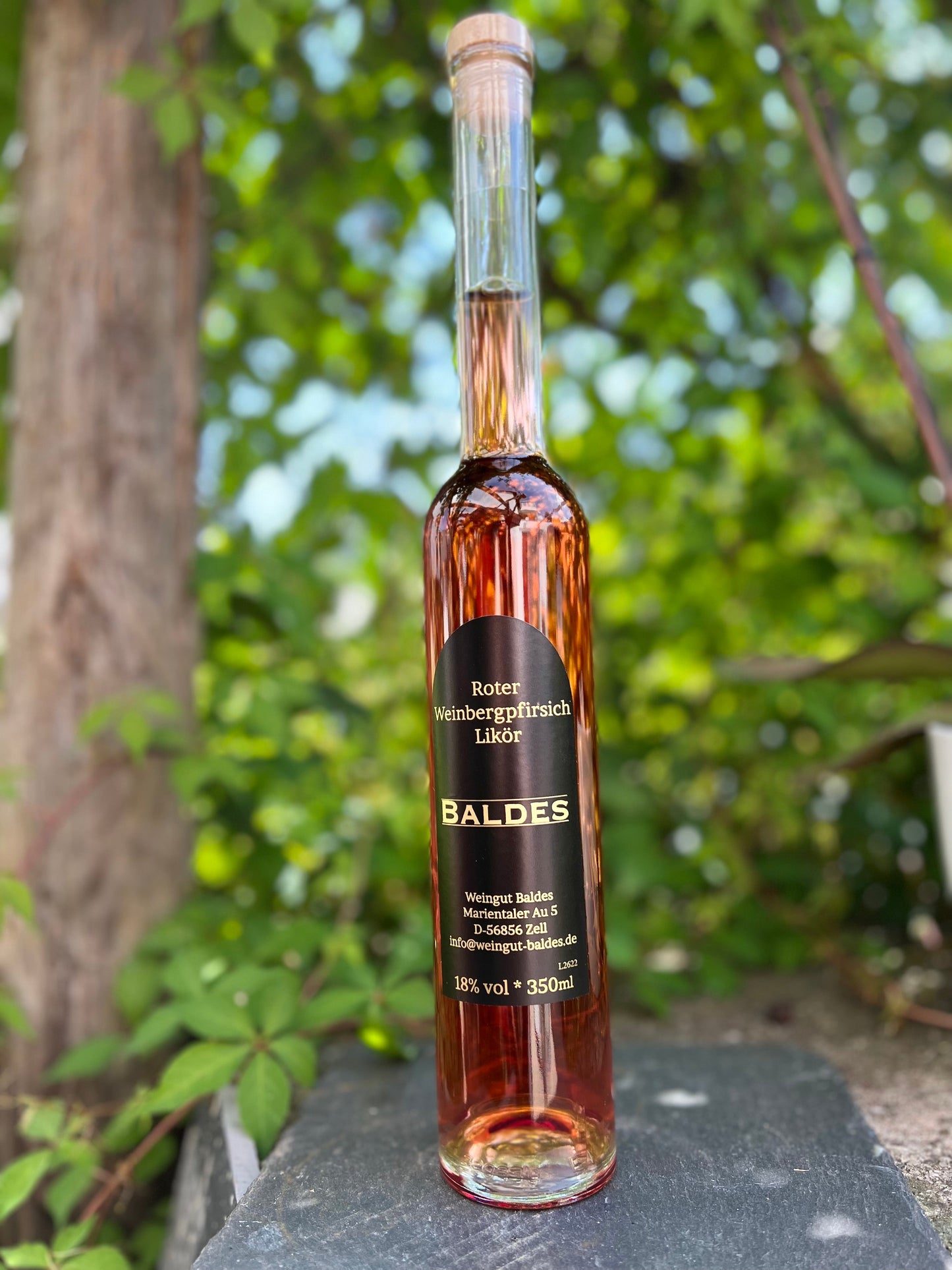 Roter Weinbergspfirsich Likör - Weingut Baldes