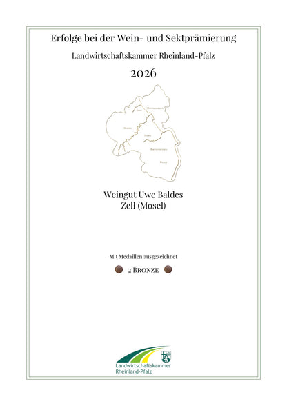 Spätburgunder Blanc de Noir '3 Winzerkinder' WEISSERBERG trocken (2023) Bronzene Kammerpreismünze
