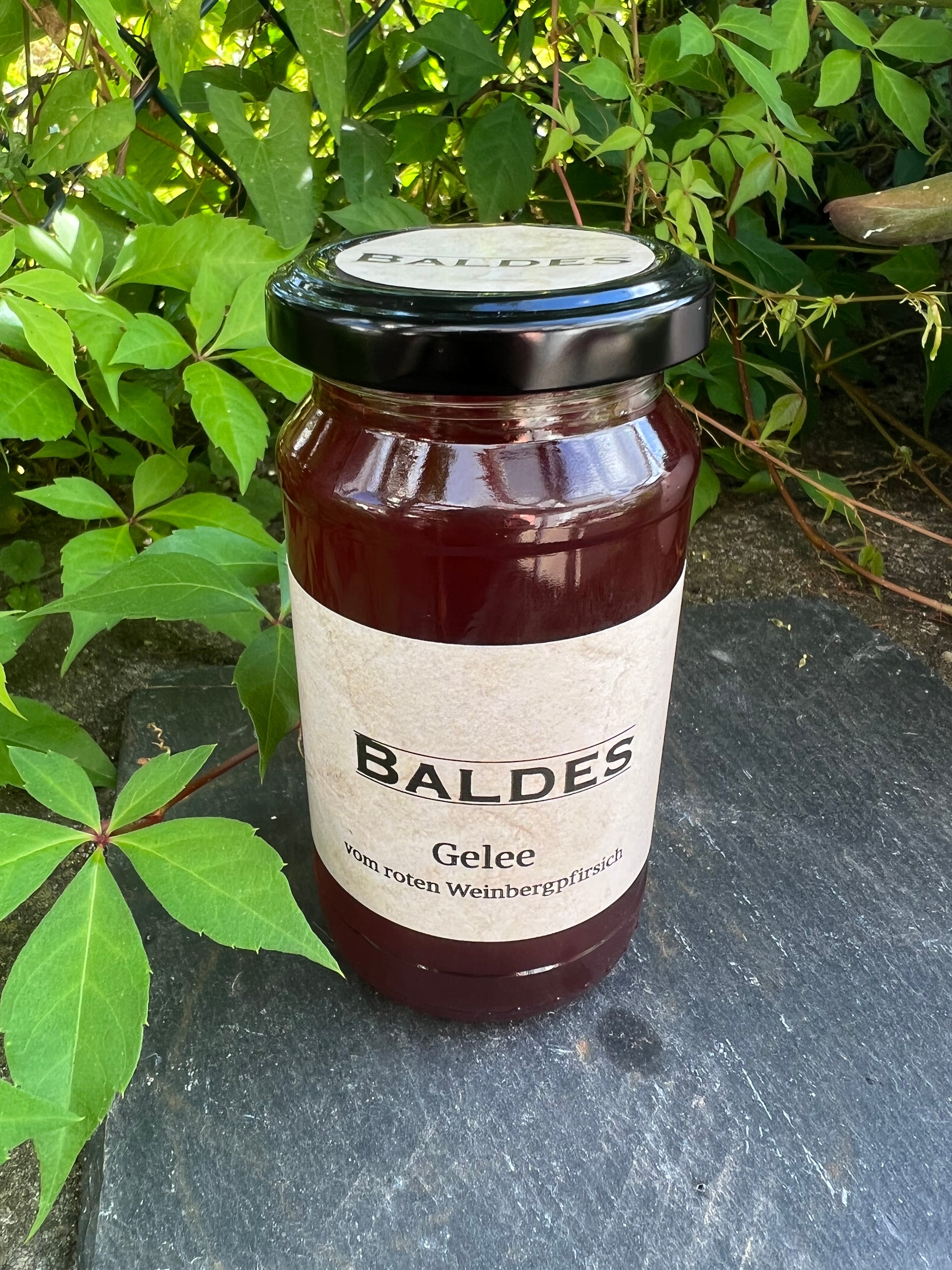 Roter Weinberg-Pfirsich-Gelee – Weingut Baldes Roter Weinberg-Pfirsich-Gelee – Weingut Baldes